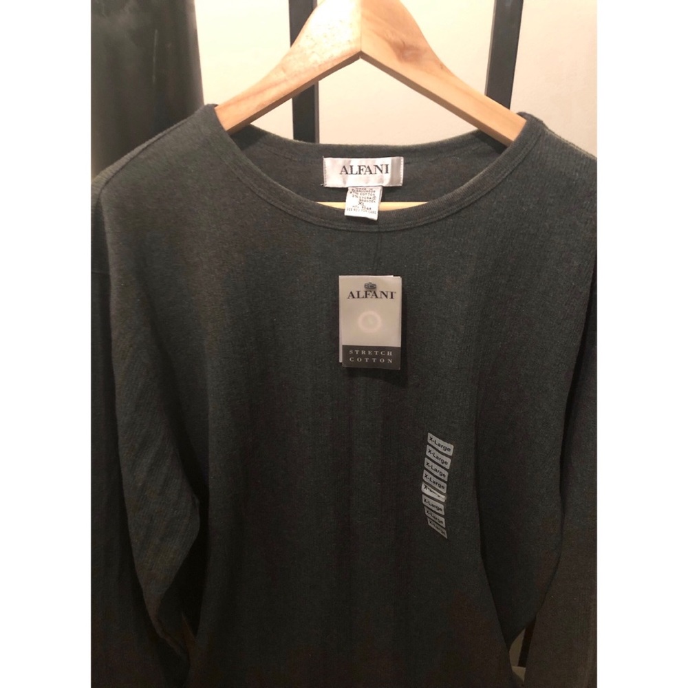 ALFANI Mens Gray Ribbed Crew Neck Sweater NWT